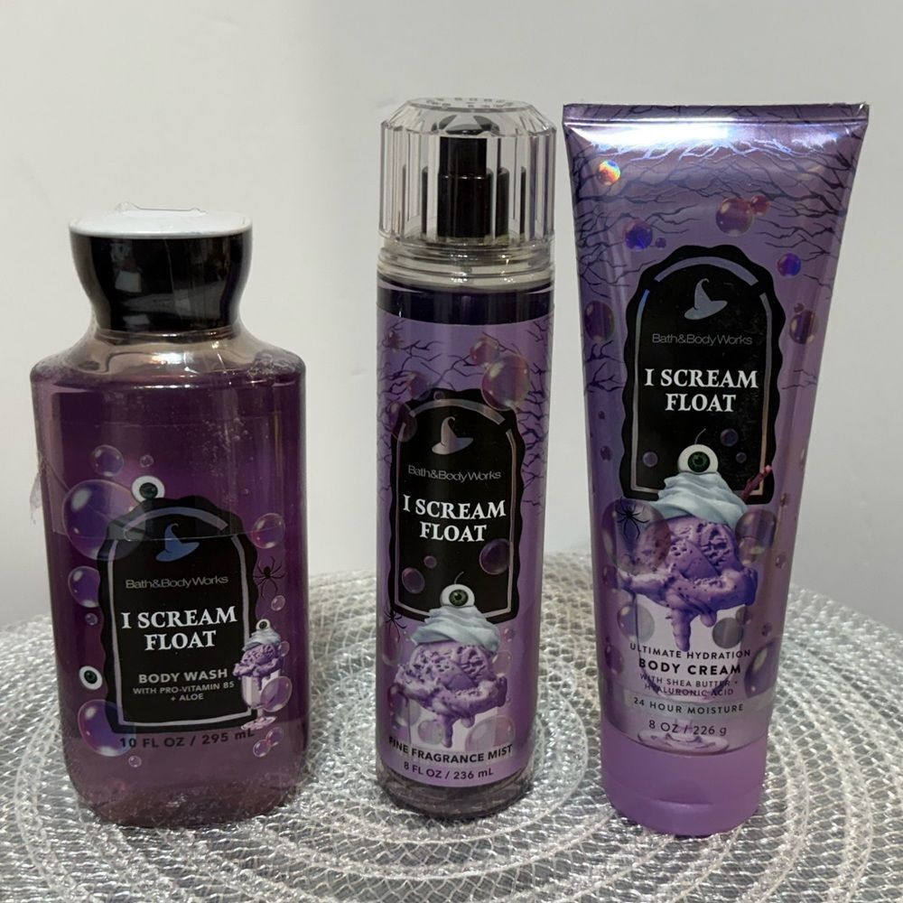 BBW I Scream Float Fragrance Mist, Body Cream and Body Wash Set of 3 NWT